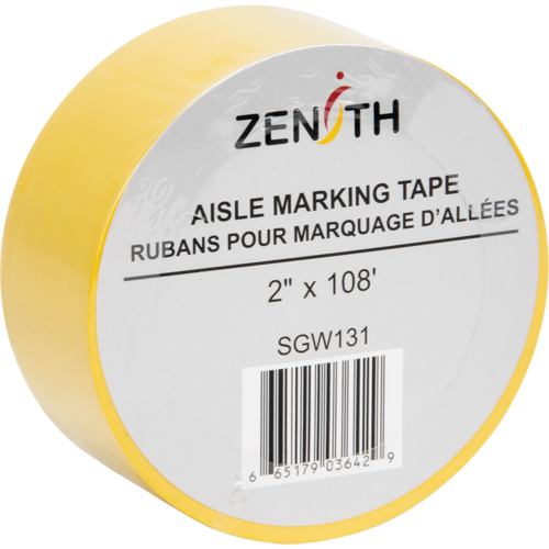 Aisle Marking Tape, 2" x 108', PVC, Yellow Seagulf Marine Industries Inc.