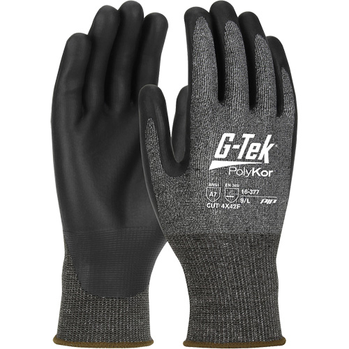 Gants r&eacute;sistants aux coupures G-Tek PolyKor X7, Taille Petit, Calibre 18, Rev&ecirc;tement Polyur&eacute;thane, Enveloppe en Poly&eacute;thyl&egrave;ne, ASTM ANSI niveau A7/EN 388 niveau F Seagulf Marine Industries Inc.