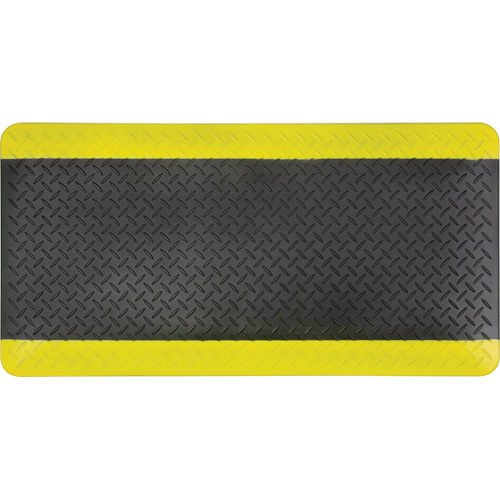 Anti-Fatigue Matting, Diamond, 1-2/3' x 3-1/4' x 3/4", Black/Yellow, Polyurethane Seagulf Marine Industries Inc.