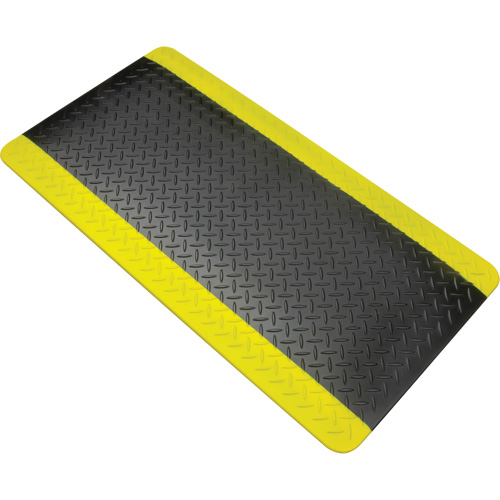 Anti-Fatigue Matting, Diamond, 1-2/3' x 3-1/4' x 3/4", Black/Yellow, Polyurethane Seagulf Marine Industries Inc.