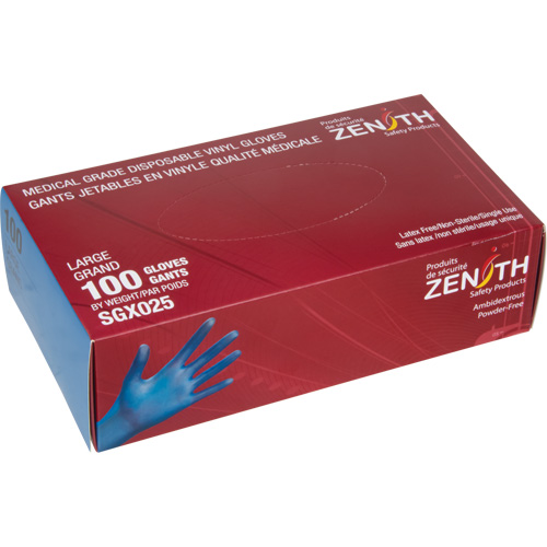 Medical-Grade Disposable Gloves, Medium, Vinyl, 4.5-mil, Powder-Free, Blue, Class 2 Seagulf Marine Industries Inc.