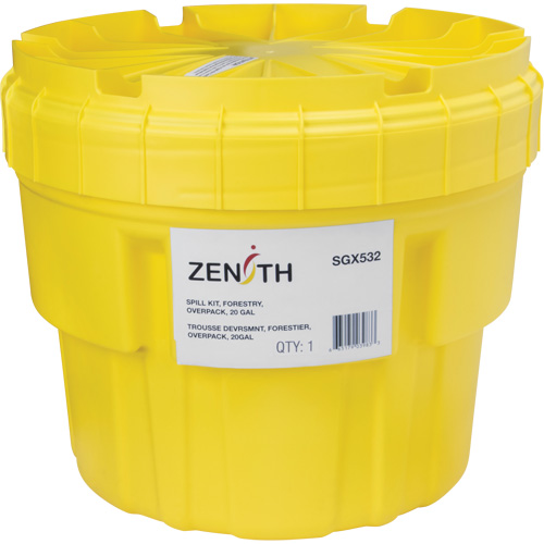 Trousse d'&eacute;quipement de lutte contre les d&eacute;versements, Huile seulement/Universel, Overpack, Absorbance de 20 gal. US Seagulf Marine Industries Inc.