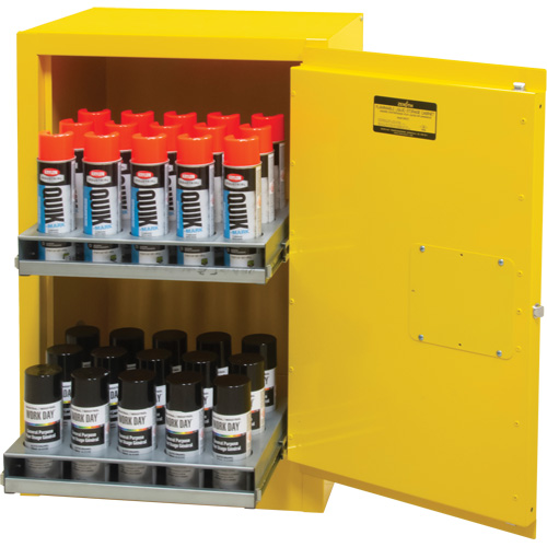 Flammable Aerosol Storage Cabinet, 12 gal., 1 Door, 23" W x 35" H x 18" D Seagulf Marine Industries Inc.
