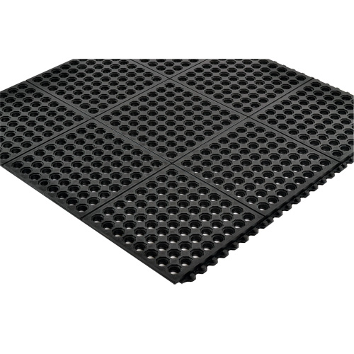 Tapis antifatigue &agrave; imbrication Cushion-Ease 550, &agrave; fentes, 3' x 3' x 3/4", Noir, Caoutchouc Seagulf Marine Industries Inc.