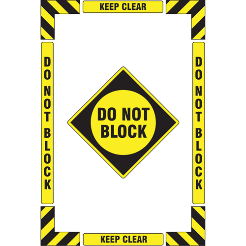 "Keep Clear Do Not Block" Floor Marking Kit, Adhesive, English with Pictogram Seagulf Marine Industries Inc.