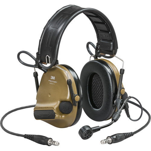 Casque VI NIB avec deux fils de sortie et rail arc Peltor ComTac, Style Bandeau, 23 dB Seagulf Marine Industries Inc.