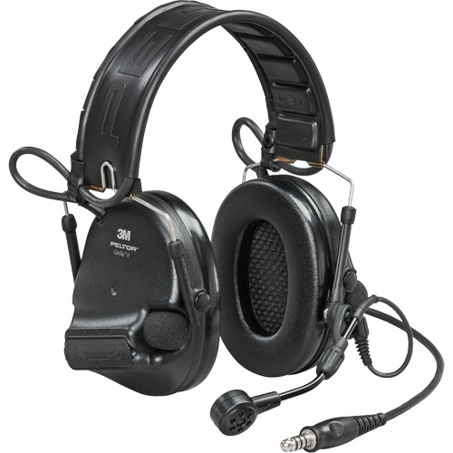 Casque VI NIB avec fils de sortie unique et rail arc Peltor ComTac, Style Bandeau, 23 dB Seagulf Marine Industries Inc.