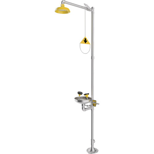 Douche durgence et douche oculaire combin&eacute;es, Socle Seagulf Marine Industries Inc.