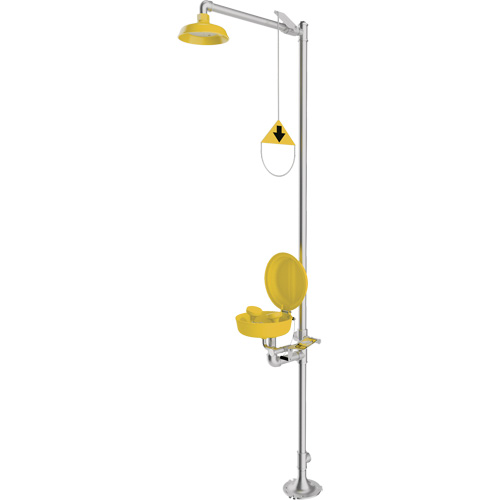 Douche durgence et douche oculaire combin&eacute;es, Socle Seagulf Marine Industries Inc.