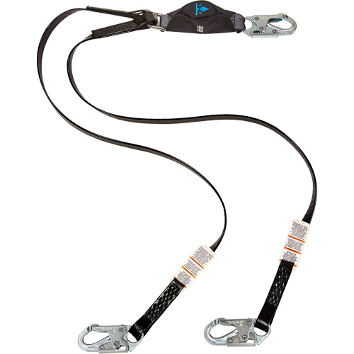 Anti-Corrosion Energy Absorbing Lanyard, 6', Snap Hook Center, Snap Hook Leg Ends, Polyester Seagulf Marine Industries Inc.