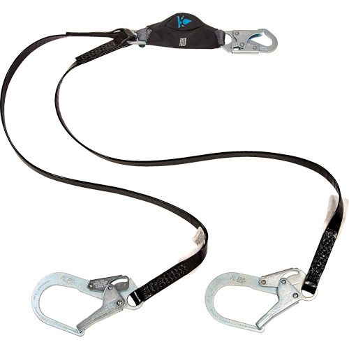 Anti-Corrosion Energy Absorbing Lanyard, 6', Rebar Hook Center, Snap Hook Leg Ends, Polyester Seagulf Marine Industries Inc.