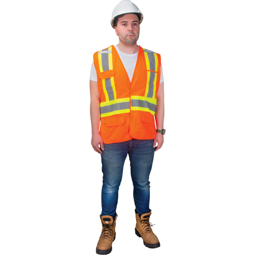 Veste d'arpenteur haute visibilit&eacute; conforme &agrave; la CSA, Orange haute visibilit&eacute;, 2T-Grand, Polyester Seagulf Marine Industries Inc.