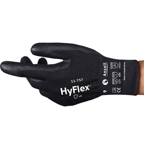 Gants r&eacute;sistant aux coupures Hyflex 11-757, Taille 8, Calibre 18, Rev&ecirc;tement Polyur&eacute;thane, Enveloppe en Intercept, ASTM ANSI niveau A7/EN 388 niveau F Seagulf Marine Industries Inc.
