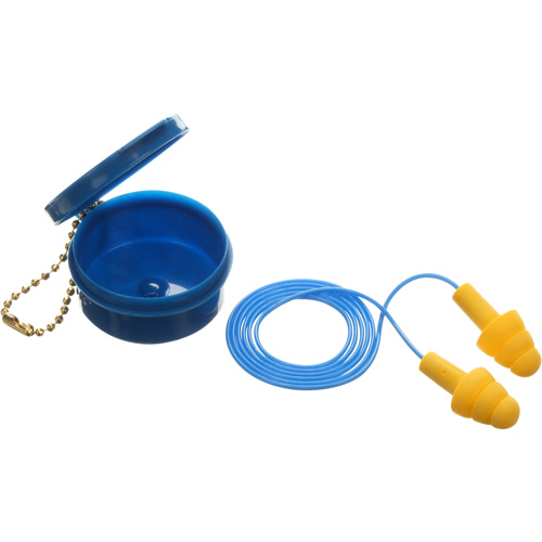 Bouchons d'oreilles pr&eacute;moul&eacute;s E-A-R Ultrafit, Avec cordon, Paire - Boîtier en plastique, 25 dB NRR, Taille unique Seagulf Marine Industries Inc.