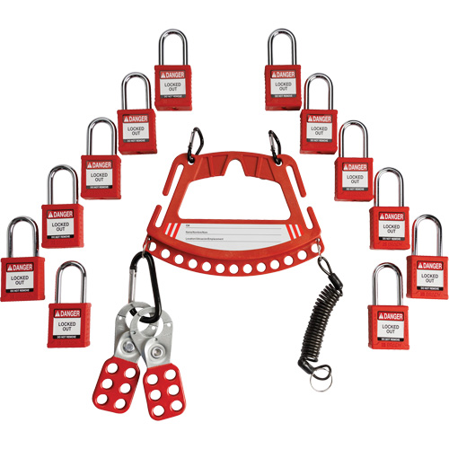 Lock & Tag Carrier with Keyed Different Nylon Safety Lockout Padlocks Seagulf Marine Industries Inc.