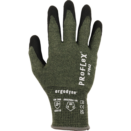 Gants r&eacute;sistant &agrave; la coupe Proflex 7042, Taille Petit, Calibre 18, Rev&ecirc;tement Nitrile, Enveloppe en Aramide, ASTM ANSI niveau A4/EN 388 niveau D Seagulf Marine Industries Inc.