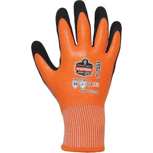 Gants de travail enduits et r&eacute;sistant &agrave; la coupe pour l'hiver ProFlex 7551, Taille Petit, Calibre 10/13, Rev&ecirc;tement Nitrile/Latex de caoutchouc, Enveloppe en PEHP, ASTM ANSI niveau A5/EN 388 niveau E Seagulf Marine Industries Inc.