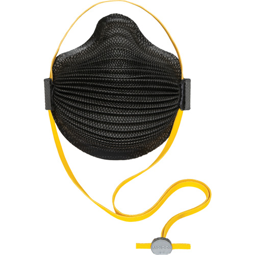 Masques jetables AirWave de la s&eacute;rie M noirs avec SmartStrap et bride compl&egrave;te en mousse, N95, Certifi&eacute; NIOSH, Petit Seagulf Marine Industries Inc.