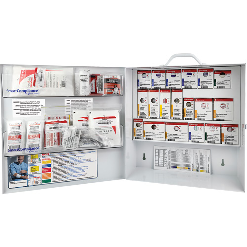 Armoire pour premiers soins SmartCompliance, R&eacute;pond &agrave; la norme CSA Z1220-17 type 2 environnements &agrave; faible risque, Moyen (26-50 travailleurs) Seagulf Marine Industries Inc.