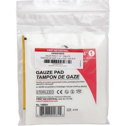 Recharge de gaze SmartCompliance, Tampon, 4" lo x 4" la, St&eacute;rile, Dispositif m&eacute;dical Classe 1 Seagulf Marine Industries Inc.