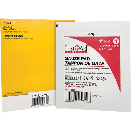 Recharge de gaze SmartCompliance, Tampon, 4" lo x 4" la, St&eacute;rile, Dispositif m&eacute;dical Classe 1 Seagulf Marine Industries Inc.