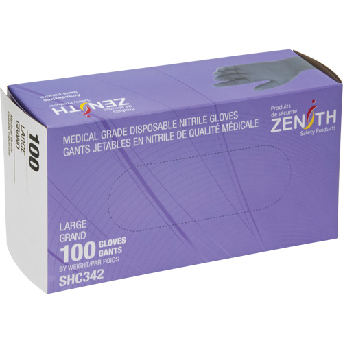 Gants jetables de calibre m&eacute;dical, Grand, Nitrile, 6 mils, Sans poudre, Noir, Classe 2 Seagulf Marine Industries Inc.
