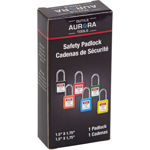 Verrouillage pour les consignations, Cadenas de s&eacute;curit&eacute;, Cl&eacute;s diff&eacute;rentes, Thermoplastique, Largeur de 1-1/2" Seagulf Marine Industries Inc.