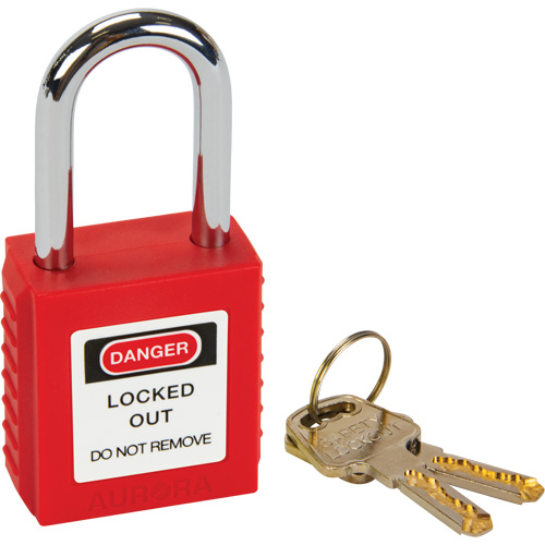 Verrouillage pour les consignations, Cadenas de s&eacute;curit&eacute;, Cl&eacute;s diff&eacute;rentes, Thermoplastique, Largeur de 1-1/2" Seagulf Marine Industries Inc.