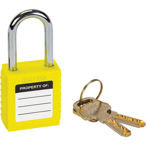 Verrouillage pour les consignations, Cadenas de s&eacute;curit&eacute;, Cl&eacute;s diff&eacute;rentes, Thermoplastique, Largeur de 1-1/2" Seagulf Marine Industries Inc.