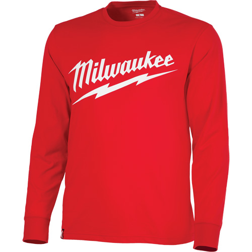 Heavy-Duty Long-Sleeved T-Shirt with Milwaukee&reg; Logo, Men's, Small, Red Seagulf Marine Industries Inc.