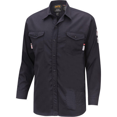 7742 FR-Tech&reg; Flame-Resistant Safety Shirt, Small, Navy Blue Seagulf Marine Industries Inc.