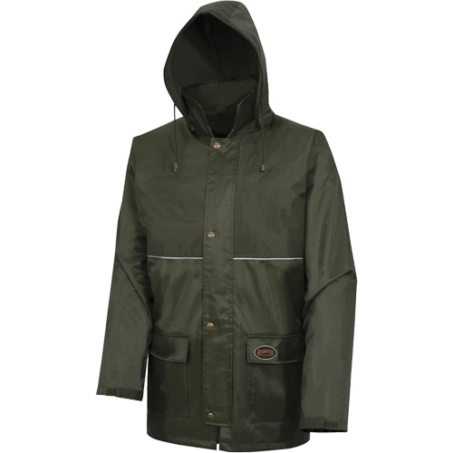 D8120J Manteau &agrave; capuchon ind&eacute;chirable Nailhead pour planteur d'arbres, Polyester/PVC, T-petit, Vert Seagulf Marine Industries Inc.