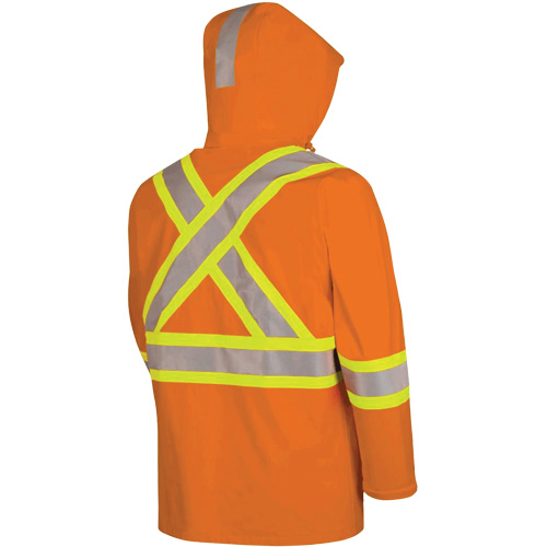 5880 Manteau de pluie ignifuge et protection contre les &eacute;clats d'arc &eacute;lectrique, T-petit, Orange haute visibilit&eacute;, 10 cal/cm² Seagulf Marine Industries Inc.