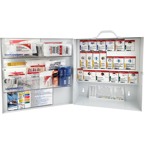 Armoire pour premiers soins SmartCompliance, R&eacute;pond &agrave; la norme CSA Z1220-17 type 3 environnements &agrave; haut risque, Petit (2-25 travailleurs) Seagulf Marine Industries Inc.