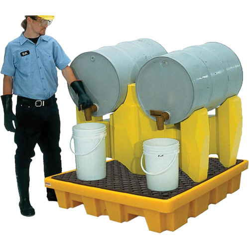 Ultra-Drum Rack 2-Drum Containment System with Drain, 53" L x 53" W x 44.8" H, 1500 US gal. Capacity Seagulf Marine Industries Inc.