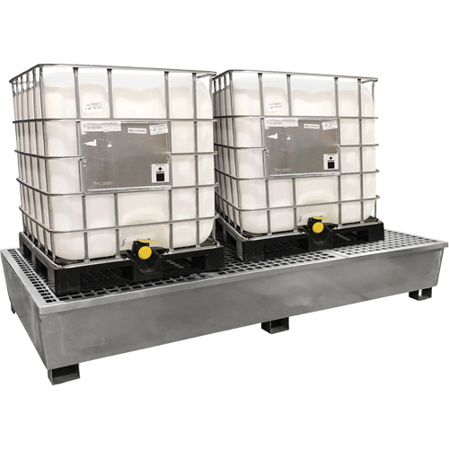 Steel Ultra-Twin IBC Spill Pallet&reg;, 370 US gal. Spill Capacity, 103.8" x 26.8" x 51.1" Seagulf Marine Industries Inc.
