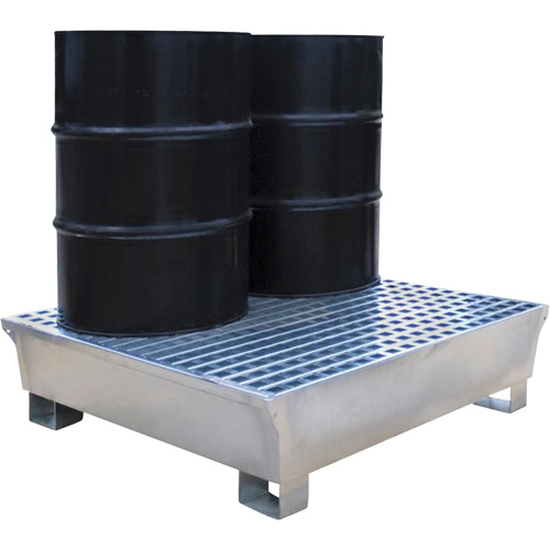 Ultra-Spill Pallet en acier, 2 barils, Capacit&eacute; de d&eacute;versement 68 gal. US, 47,2" x 31,4" x 17,4" Seagulf Marine Industries Inc.