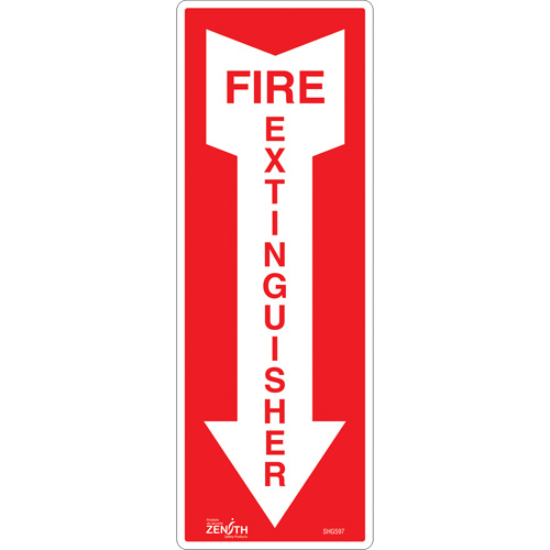 "Fire Extinguisher" Sign, 5" x 14", Vinyl, English with Pictogram Seagulf Marine Industries Inc.
