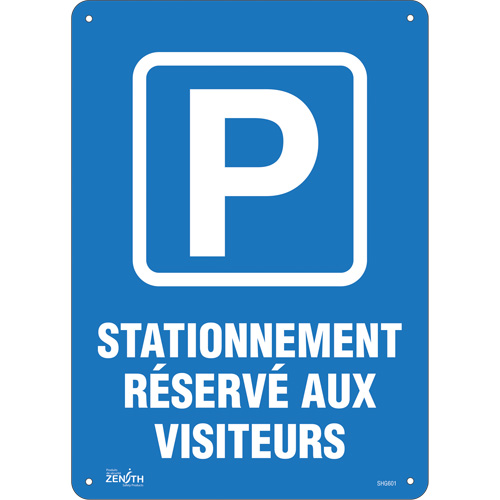 Enseigne  Stationnement r&eacute;serv&eacute; aux visiteurs , 10" x 14", Plastique, Français avec pictogramme Seagulf Marine Industries Inc.