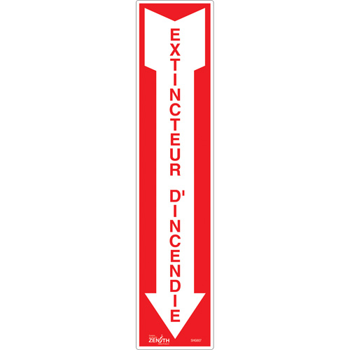 Enseigne  Extincteur d'incendie , 4" x 18", Vinyle, Français avec pictogramme Seagulf Marine Industries Inc.