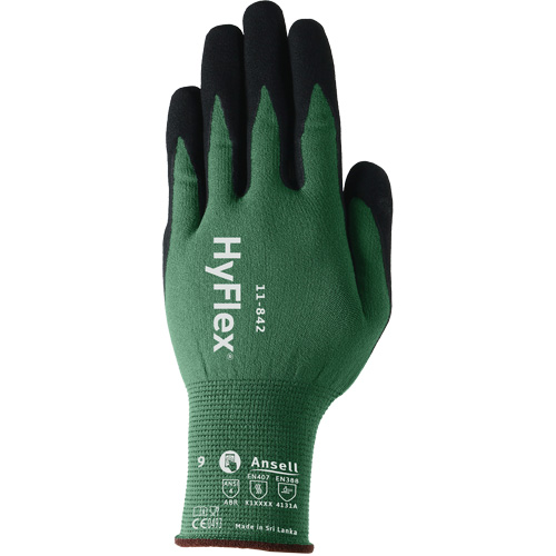 Gants polyvalents &eacute;coresponsables HyFlex 11-842, 5, R&ecirc;vetement Mousse de nitrile, Calibre 15, Enveloppe en Nylon Seagulf Marine Industries Inc.
