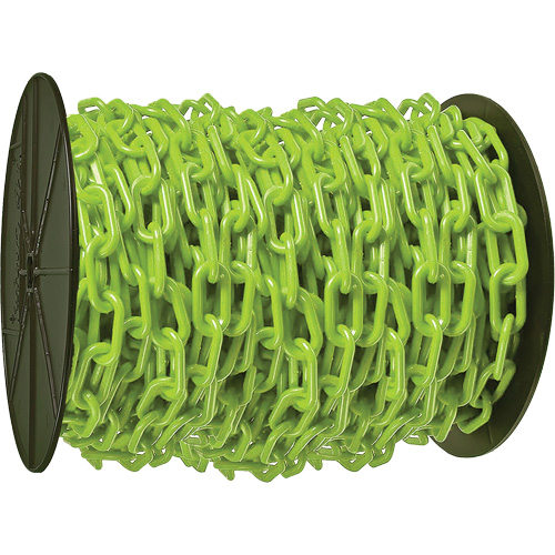 Chaîne de s&eacute;curit&eacute; en plastique robuste, Vert, Maillon de 2", 100' de long Seagulf Marine Industries Inc.