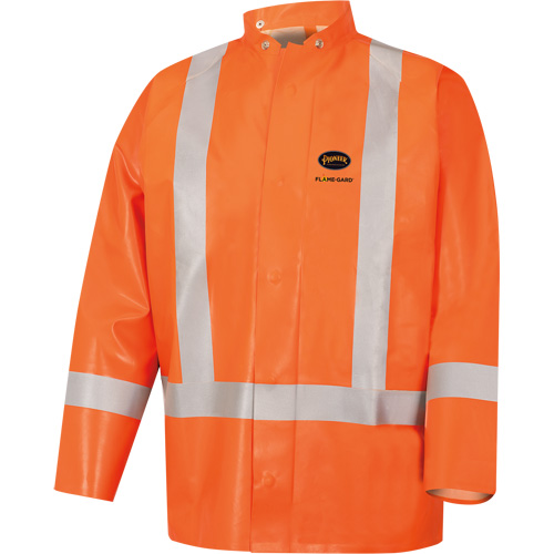 5990J Manteau de s&eacute;curit&eacute; imperm&eacute;able tr&egrave;s robuste ignifuge et r&eacute;sistant aux arcs &eacute;lectriques, Petit, Orange haute visibilit&eacute;, 11 cal/cm² Seagulf Marine Industries Inc.