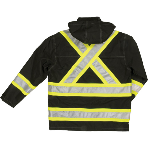 Manteau de s&eacute;curit&eacute; imperm&eacute;able en tissu ind&eacute;chirable Ripstop, Polyester, Grand, Noir Seagulf Marine Industries Inc.