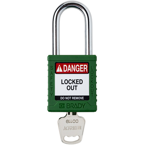 Velocity Lockout Padlock, Green, Keyed Different, Nylon, 1-1/2" Width Seagulf Marine Industries Inc.