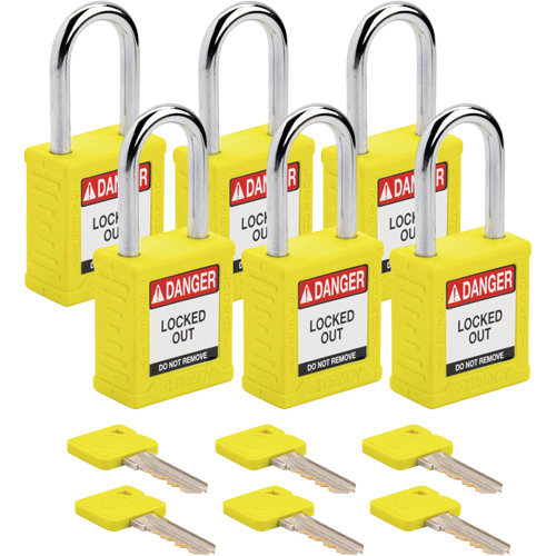 Velocity Lockout Padlocks, Yellow, Keyed Alike, Nylon, 1-1/2" Width Seagulf Marine Industries Inc.