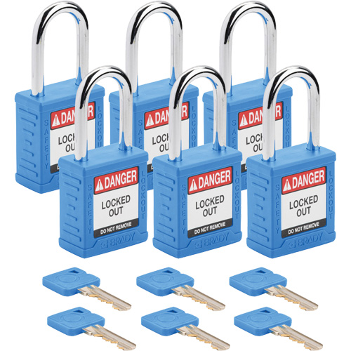 Velocity Lockout Padlocks, Blue, Keyed Alike, Nylon, 1-1/2" Width Seagulf Marine Industries Inc.