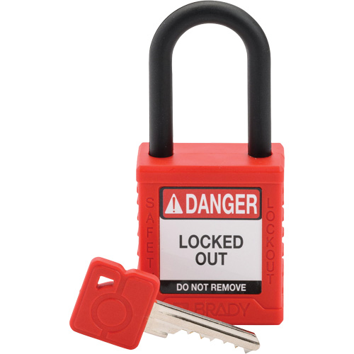 Velocity Safety Lockout Padlock, Red, Keyed Different, Nylon, 1-1/2" Width Seagulf Marine Industries Inc.