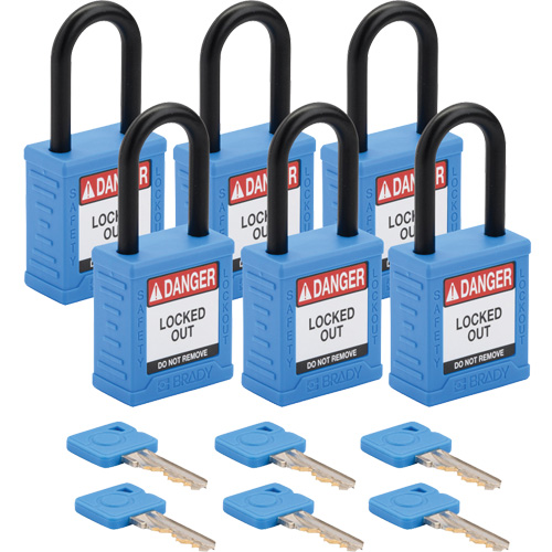 Cadenas de verrouillage Velocity, Bleu, Cl&eacute;s diff&eacute;rentes, Nylon, Largeur de 1-1/2" Seagulf Marine Industries Inc.