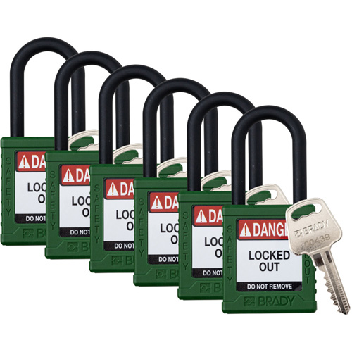 Cadenas de verrouillage Velocity, Vert, Cl&eacute;s identiques, Nylon, Largeur de 1-1/2" Seagulf Marine Industries Inc.